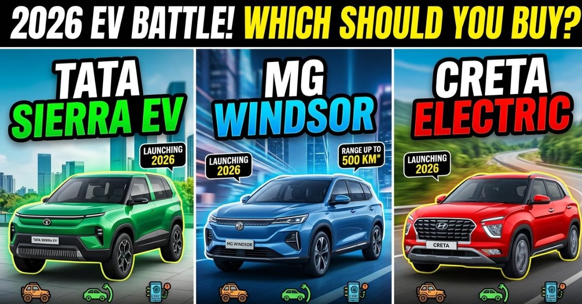 Tata Sierra EV vs MG Windsor vs Hyundai Creta Electric